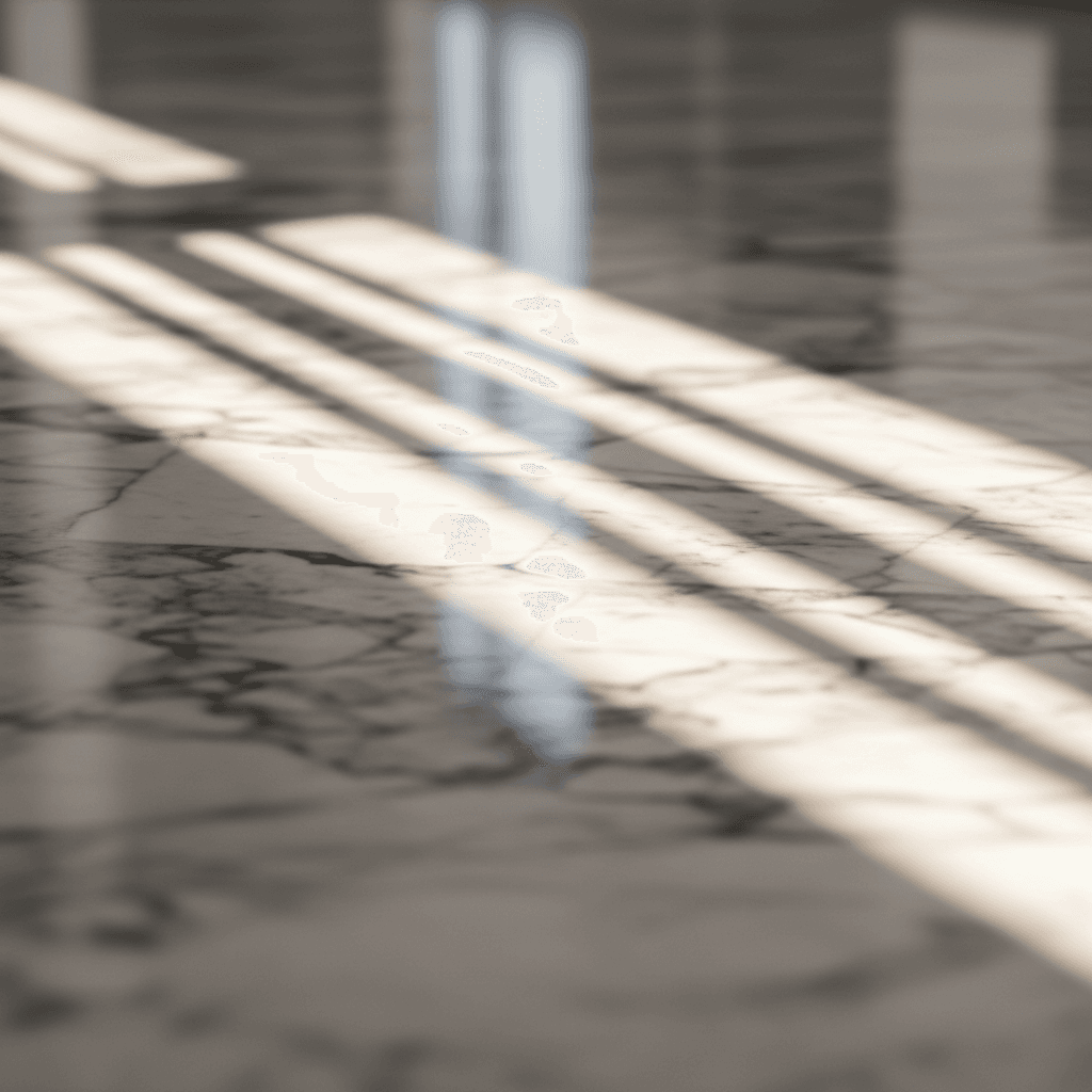Polished marble floor with high-gloss finish